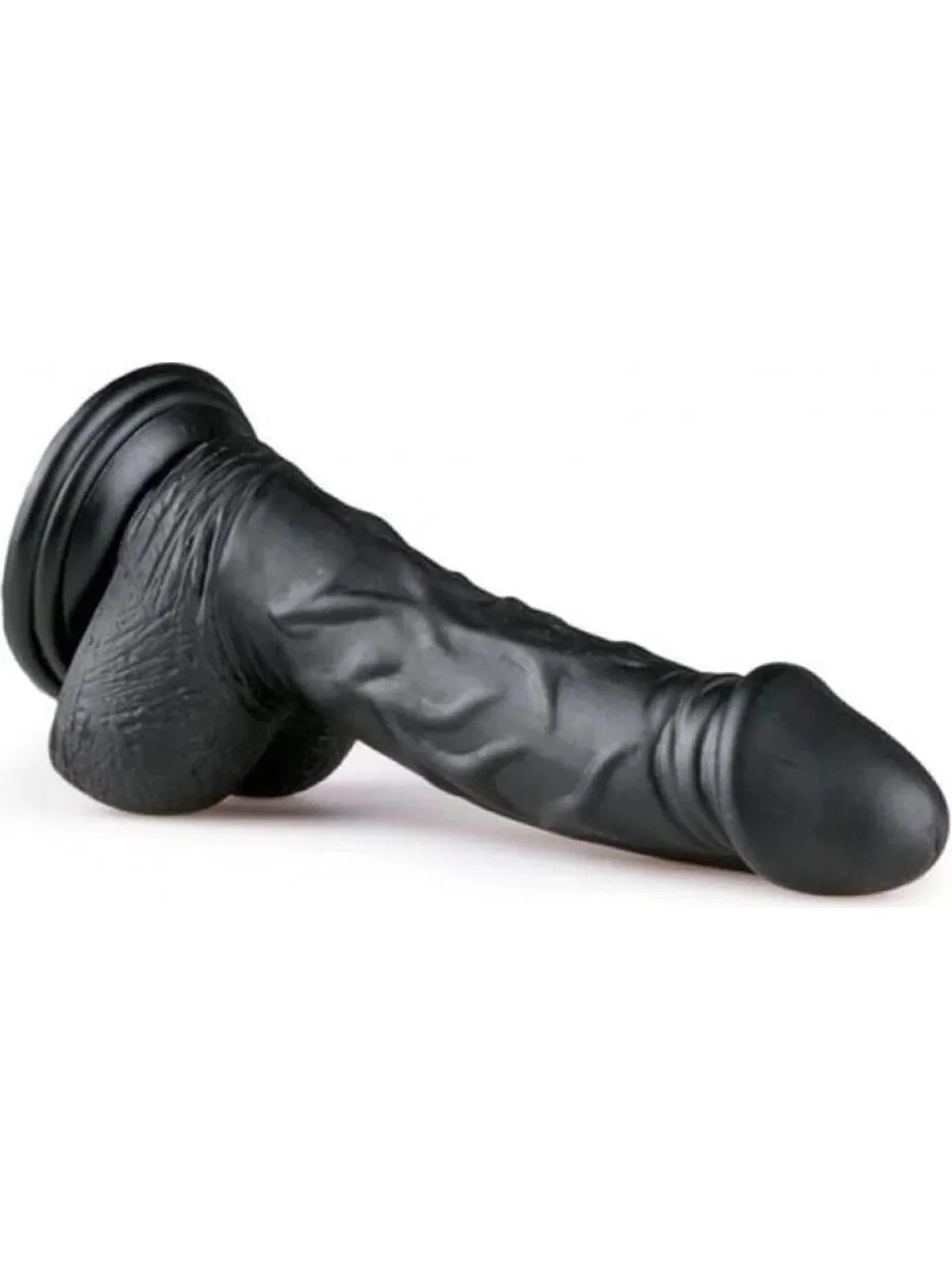 Sensvia siyah kavisli içi boş dildo, 18 cm