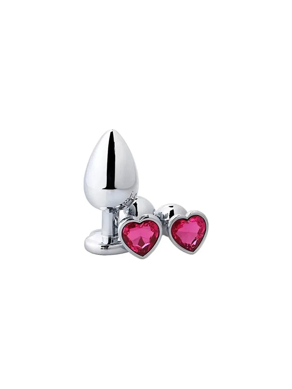 Sensvia kırmızı kalp taşlı anal plug, S